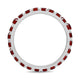 Load image into Gallery viewer, Jewelili Sterling Sliver Garnet Cubic Zirconia Half Eternity Promise Wedding Band
