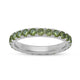 Load image into Gallery viewer, Jewelili Sterling Sliver Peridot Cubic Zirconia Half Eternity Promise Wedding Band
