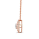 Load image into Gallery viewer, Jewelili 10K Rose Gold 1/4 Cttw Natural White Round and Baguette Diamond Pendant Necklace
