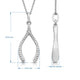 Load image into Gallery viewer, Jewelili Sterling Silver Natural White Round Diamond Accent Wishbone Pendant Necklace
