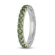 Load image into Gallery viewer, Jewelili Sterling Sliver Peridot Cubic Zirconia Half Eternity Promise Wedding Band
