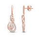 Load image into Gallery viewer, Jewelili 10K Rose Gold 1/3 Cttw Natural White Round and Baguette Diamonds Dangle Earrings
