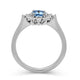 Load image into Gallery viewer, Jewelili Sterling Sliver Created Aqua spinal and 1/20 Cttw Natural White Round Diamond Halo Engagement Ring
