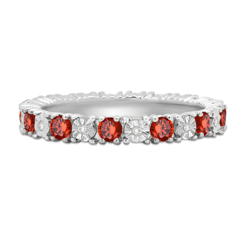 Gem Stone King Sterling Silver Ring - Red Created Ruby & Freshwater Pearl (0.80 Ct, Size 5) - View #10
