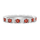 Load image into Gallery viewer, Jewelili Sterling Silver Garnet Cubic Zirconia &amp; 1/20 CTTW Natural White Round Diamonds Full Eternity Stackable Ring
