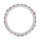 Load image into Gallery viewer, Jewelili Sterling Sliver Pink Sapphire Cubic Zirconia Half Eternity Promise Wedding Band
