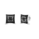 Load image into Gallery viewer, Jewelili Sterling Silver 1/2 Cttw Treated Black Round Diamond Stud Mens Earrings
