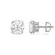 Load image into Gallery viewer, Jewelili 14K Solid White Gold Classic Four Prong Stud Earrings | IGI Certified Round Cut Lab Grown Diamond | Screw Back Posts | 1.5 CTW (F Color, SI2 Clarity) | With Gift Box
