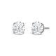 Load image into Gallery viewer, Jewelili 14K Solid White Gold Classic Four Prong Stud Earrings | IGI Certified Round Cut Lab Grown Diamond | Screw Back Posts | 0.75 CTW (F Color, SI2 Clarity) | With Gift Box
