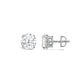 Load image into Gallery viewer, Jewelili 14K Solid White Gold Classic Four Prong Stud Earrings | IGI Certified Round Cut Lab Grown Diamond | Screw Back Posts | 0.20 CTW (F Color, SI2 Clarity) | With Gift Box
