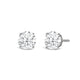 Load image into Gallery viewer, Jewelili 14K Solid White Gold Classic Four Prong Stud Earrings | IGI Certified Round Cut Lab Grown Diamond | Screw Back Posts | 0.50 CTW (F Color, SI2 Clarity) | With Gift Box
