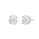 Load image into Gallery viewer, Jewelili 14K Solid Yellow Gold Classic Four Prong Stud Earrings | IGI Certified Round Cut Lab Grown Diamond | Screw Back Posts | 0.50 CTW (F Color, SI2 Clarity) | With Gift Box
