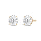 Load image into Gallery viewer, Jewelili 14K Solid Yellow Gold Classic Four Prong Stud Earrings | IGI Certified Round Cut Lab Grown Diamond | Screw Back Posts | 1.0 CTW (F Color, SI2 Clarity) | With Gift Box
