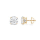 Load image into Gallery viewer, Jewelili 14K Solid Yellow Gold Classic Four Prong Stud Earrings | IGI Certified Round Cut Lab Grown Diamond | Screw Back Posts | 0.33 CTW (F Color, SI2 Clarity) | With Gift Box
