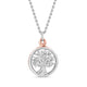 Load image into Gallery viewer, Jewelili 10K Rose Gold and Sterling Silver Natural White Round Diamond Tree of Life Pendant Necklace

