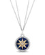 Load image into Gallery viewer, Jewelili 14K Yellow Gold and Sterling Silver 16 MM Lapis Lazuli with 1/4 Cttw Natural White Round Diamond Star Pendant Necklace
