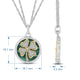 Load image into Gallery viewer, Jewelili 14K Yellow Gold and Sterling Silver 16 MM Malachite with 1/10 Cttw Natural White Round Diamond Clover Pendant Necklace
