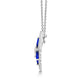 Load image into Gallery viewer, Jewelili Sterling Silver with Created Blue Sapphire and Created White Sapphire Butterfly Pendant Necklace
