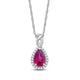 Load image into Gallery viewer, Jewelili Sterling Silver 8x5 MM Pear Shape Created Ruby and White Sapphire Twisted Pendant Necklace
