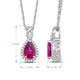 Load image into Gallery viewer, Jewelili Sterling Silver 8x5 MM Pear Shape Created Ruby and White Sapphire Twisted Pendant Necklace
