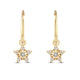 Load image into Gallery viewer, Jewelili 18K Yellow Gold Over Sterling Silver 1/10 CTTW White Diamonds Star Huggie Earrings
