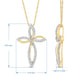 Load image into Gallery viewer, Jewelili 10K Yellow Gold with 1/10 CTTW Diamonds Cross Infinity Pendant Necklace
