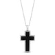 Load image into Gallery viewer, Jewelili Sterling Silver with Black Onyx and 1/4 CTTW Natural White Round Diamonds Men&#39;s Cross Pendant Necklace
