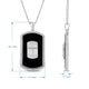 Load image into Gallery viewer, Jewelili Sterling Silver with Black Onyx and 1/3 CTTW Natural White Round Diamonds Men&#39;s Cross Dog Tag Pendant Necklace
