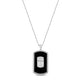 Load image into Gallery viewer, Jewelili Sterling Silver with Black Onyx and 1/3 CTTW Natural White Round Diamonds Men&#39;s Cross Dog Tag Pendant Necklace
