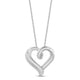Load image into Gallery viewer, Jewelili Sterling Silver with 1/2 CTTW Diamonds Heart Pendant Necklace

