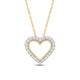Load image into Gallery viewer, Jewelili 10K Yellow Gold with 1/2 CTTW Diamonds Heart Pendant Necklace
