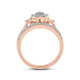 Load image into Gallery viewer, Jewelili 14K  Rose Gold over Sterling Silver with 1/6 CTTW Diamonds Bridal Set Engagement Heart Ring

