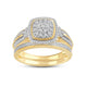 Load image into Gallery viewer, Jewelili 14K Yellow Gold over Sterling Silver with 1/3 CTTW Diamonds Bridal Engagement Ring
