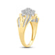 Load image into Gallery viewer, Jewelili 10K Yellow Gold with 1/2 CTTW Diamonds Cluster Twist Ring
