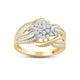 Load image into Gallery viewer, Jewelili 10K Yellow Gold with 1/2 CTTW Diamonds Cluster Twist Ring
