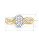 Load image into Gallery viewer, Jewelili 10K Yellow Gold with 1/4 CTTW Diamonds Twist Cluster Ring
