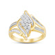 Load image into Gallery viewer, Jewelili 10K Yellow Gold with 1/2 CTTW Diamonds Cluster Ring
