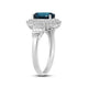Load image into Gallery viewer, Jewelili Sterling Silver with London Blue Topaz and Created White Sapphire Engagement Ring
