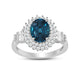 Load image into Gallery viewer, Jewelili Sterling Silver with London Blue Topaz and Created White Sapphire Engagement Ring
