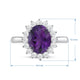Load image into Gallery viewer, Jewelili Sterling Silver with Amethyst and Created White Sapphire Engagement Ring
