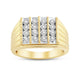Load image into Gallery viewer, Jewelili 18K Yellow Gold Over Sterling Silver with 1/4 CTTW Natural White Round Cut Diamonds Men&#39;s Ring
