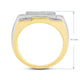 Load image into Gallery viewer, Jewelili 18K Yellow Gold Over Sterling Silver With 1/10 CTTW Natural White Round Diamonds Men&#39;s Ring
