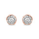 Load image into Gallery viewer, Enchanted Disney Fine Jewelry 14K White Gold and Rose Gold with 1/2 CTTW Diamond Belle Solitaire Stud Earrings
