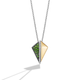 Load image into Gallery viewer, Star Wars Luke Skywalker™ LIGHT X DARK WOMEN&#39;S Diamond PENDANT White Diamond Accent and chrome diopside Silver and 10K Yellow Gold Front view
