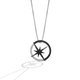 Load image into Gallery viewer, Star Wars Jedi WOMEN&#39;S Diamond PENDANT 1/4 CT.TW. Black and White Diamonds Silver and Black Rhodium Front view

