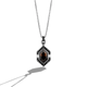 Load image into Gallery viewer, Star Wars Chewbacca™ WOMEN&#39;S Diamond PENDANT 1/4 CT.TW. Black and White Diamonds and Smokey Quartz Silver Front view
