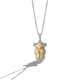 Load image into Gallery viewer, Star Wars Yoda™ Inspired WOMEN&#39;S Diamond PENDANT 1/8 CT.TW. White diamonds Silver and 10K Yellow Gold Front view
