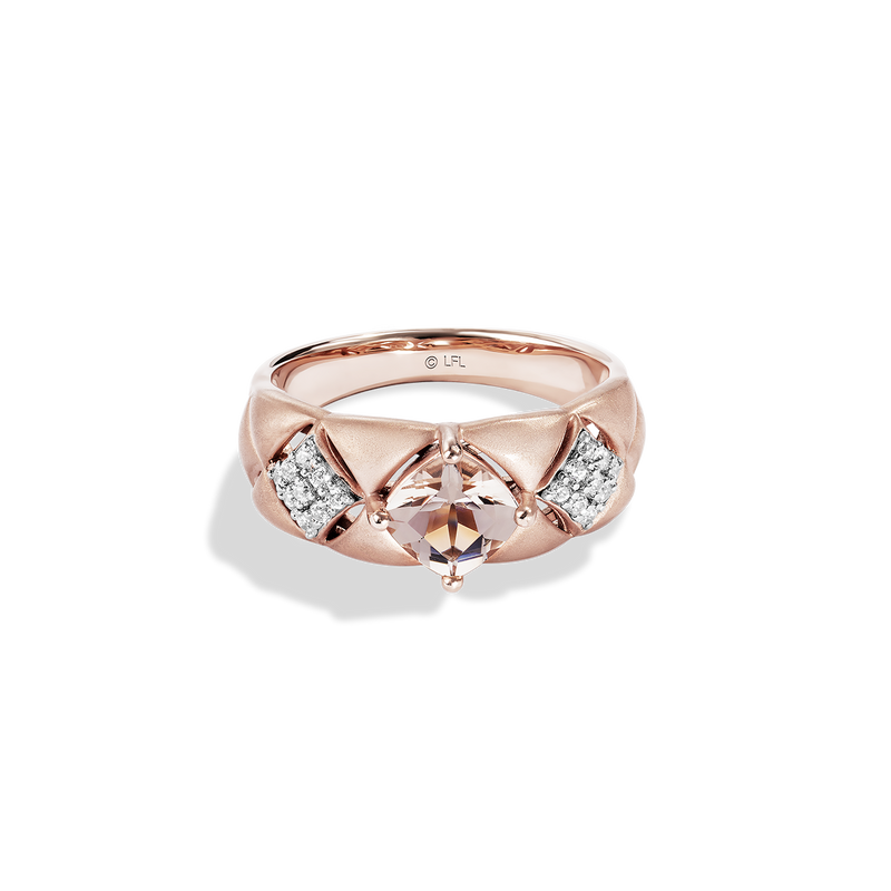 GALACTIC ROYALTY WOMEN'S RING 1/6 CT.TW. White Diamonds and Morganite 10K Rose Gold