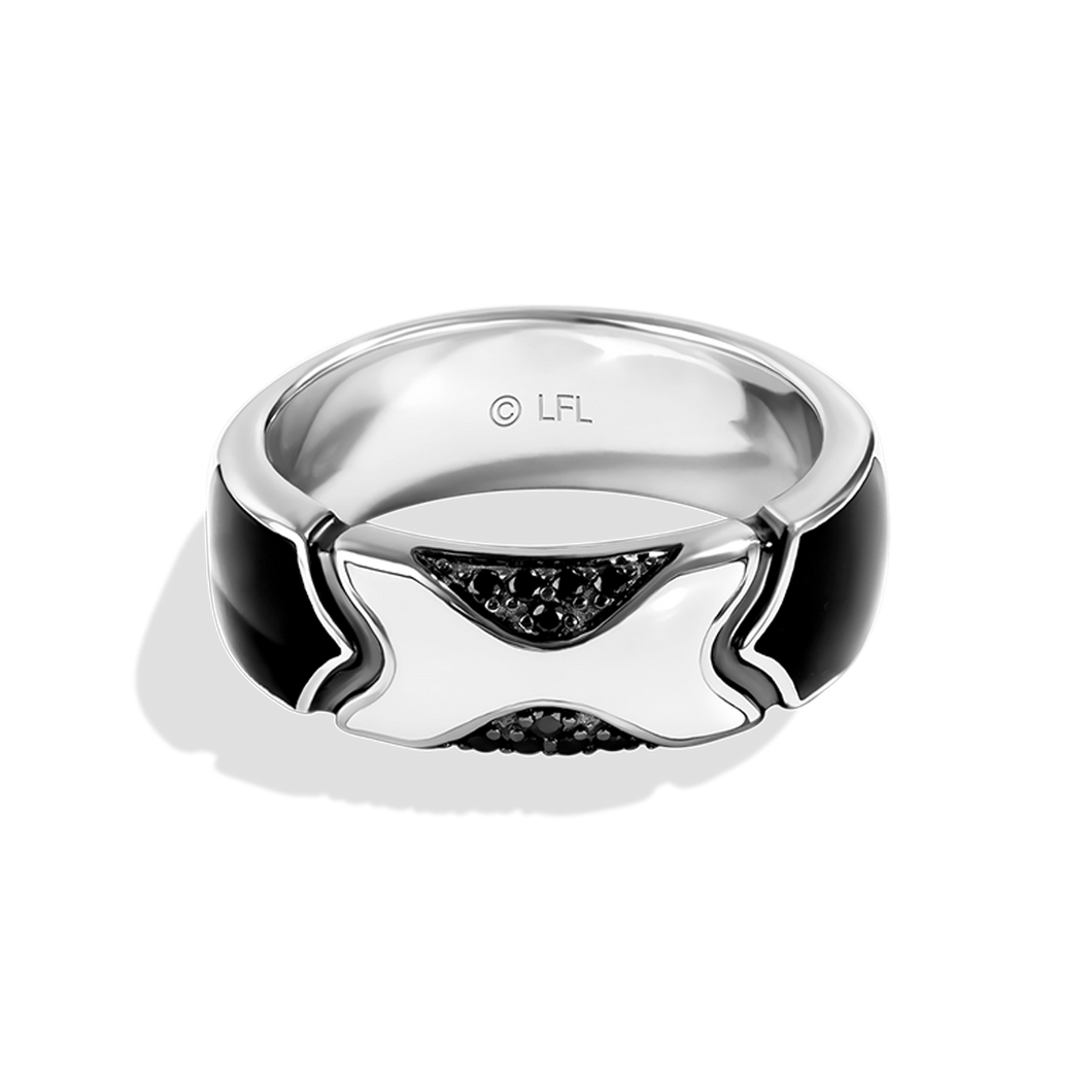 Star Wars™ Fine Jewelry THE STORMTROOPER MEN'S RING 1/6 CT.TW. Black Diamonds and Ceramic Silver