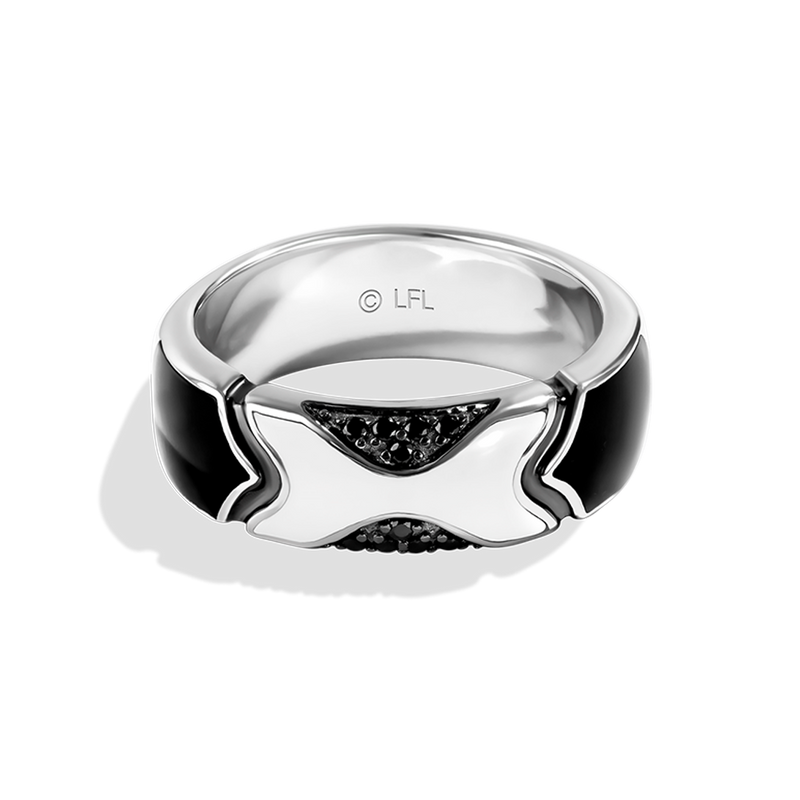 Star Wars™ Fine Jewelry THE STORMTROOPER MEN'S RING 1/6 CT.TW. Black Diamonds and Ceramic Silver
